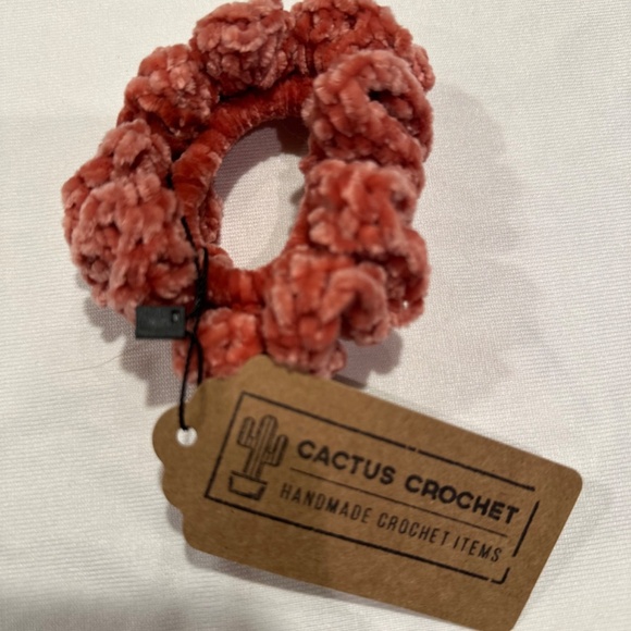 2 Crocheted hand made Velvet Scrunchies *****TWO FOR $12***** - Picture 3 of 3